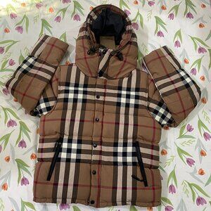 Burberry Classic Vintage Check Hooded Down Jacket